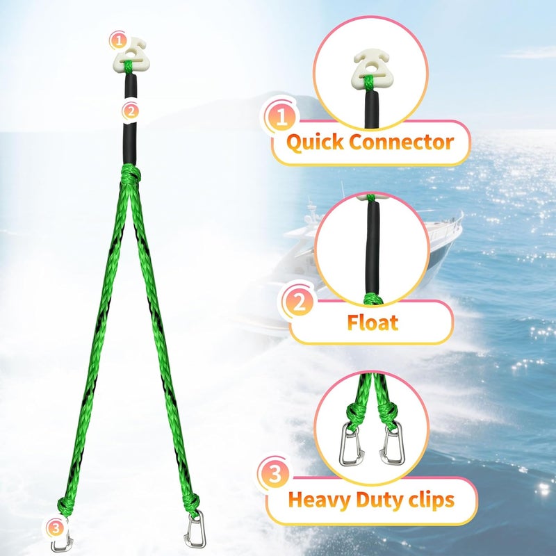 NIUTRIP Heavy Duty Boat Tow Harness for Tubing, Fits 4 Riders, Quick-Connect Clip for Easy Attachment, Durable Tow Rope for tubing - Image 3